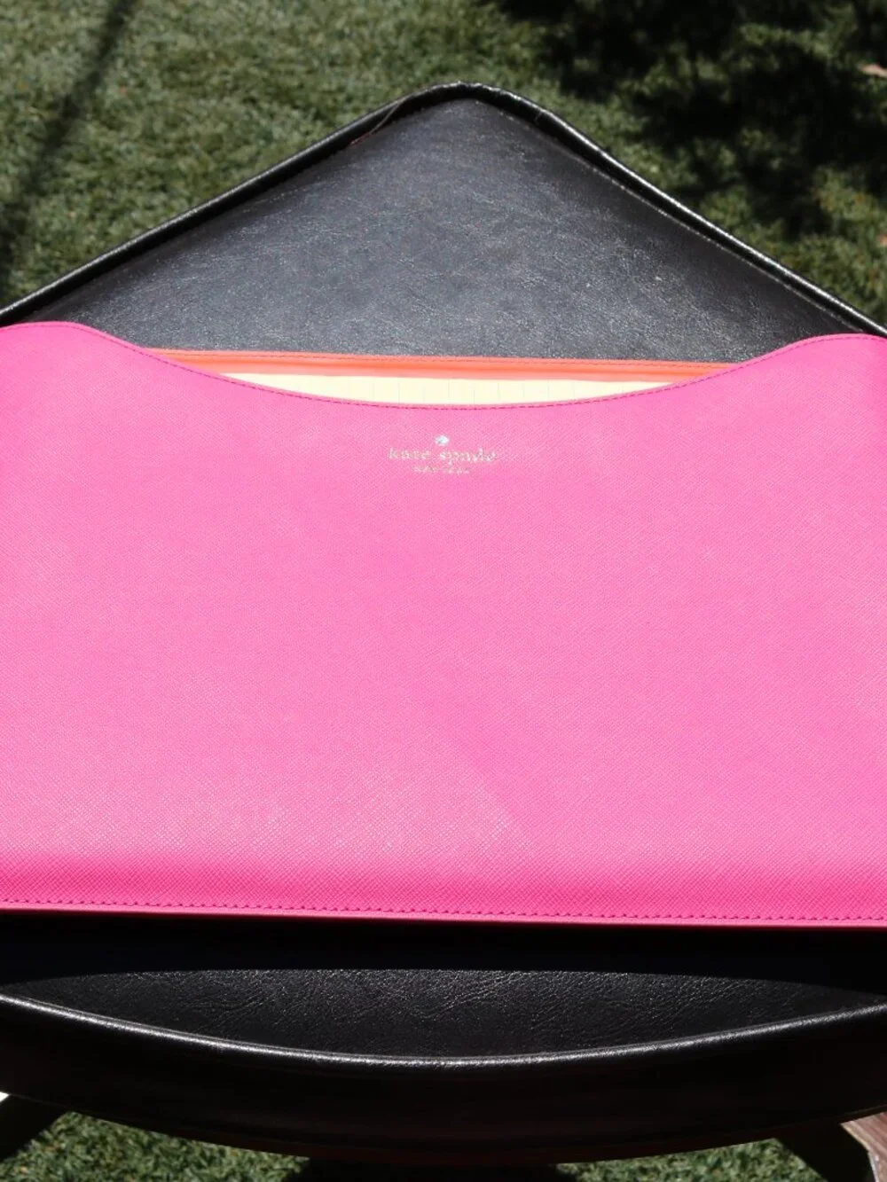 Kate Spade - Pink Saffiano Hot Pink Interior Tablet / Laptop Slip Sleeve